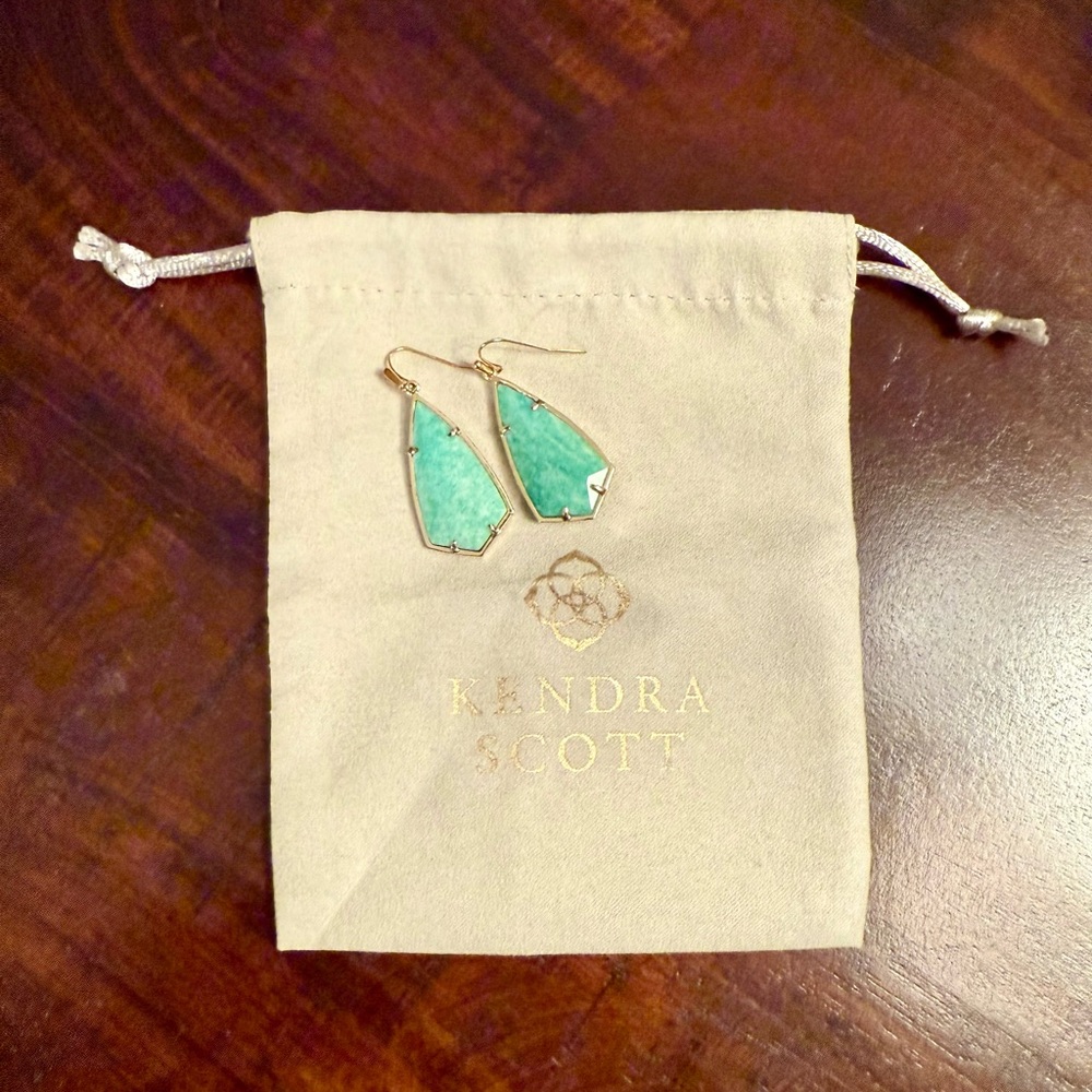Kendra Scott Green Drop Earrings